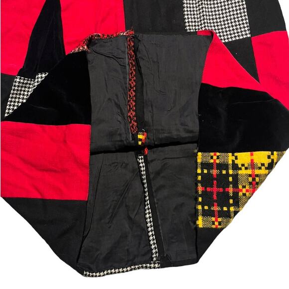 Vintage Wool Blend Quilted Patchwork Maxi Blanket Skirt Size Medium Cottage Core - Picture 7 of 7